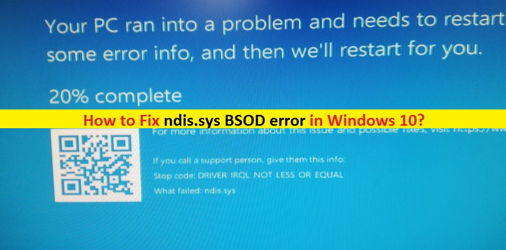 Bugcode ndis driver windows 10 как исправить