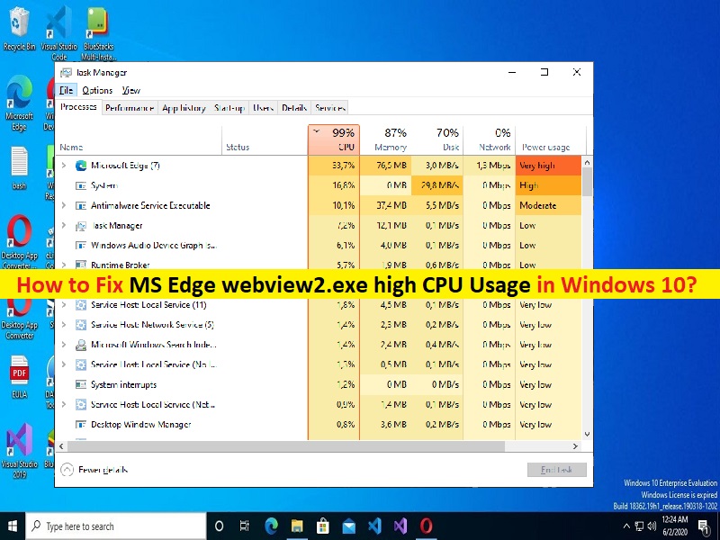 Cómo Reparar El Alto Uso De Cpu De Ms Edge Webview2exe En Windows 10 Pasos Techs And Gizmos 3428