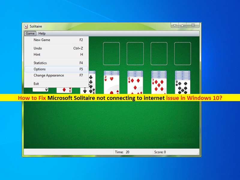 microsoft solitaire collection internet connection problem