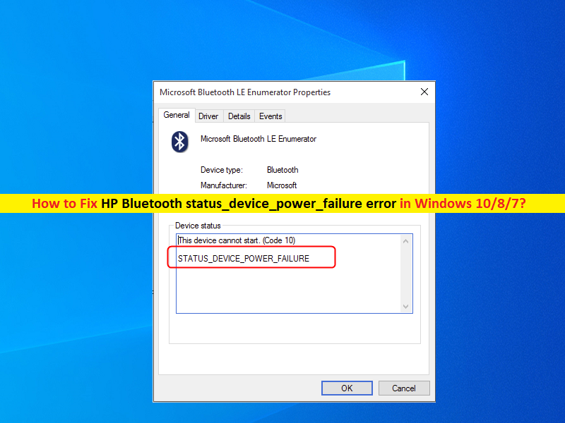 Status device power failure как исправить на windows 10