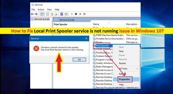 local print spooler service is not running windows 7