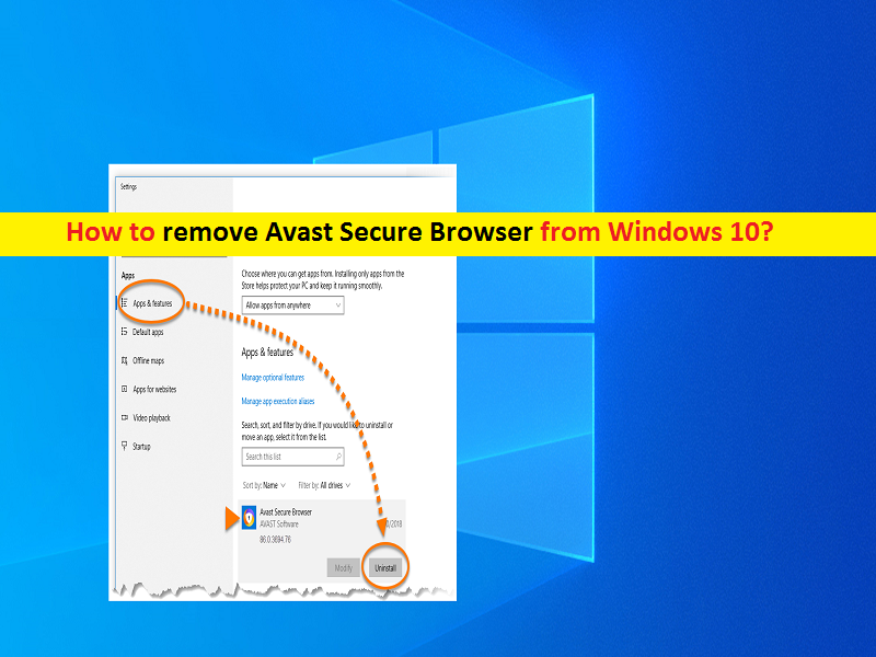 delete avast safe zone browser