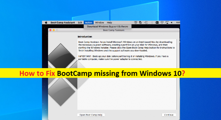 how to install bootcamp drivers on windows 10