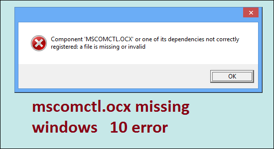 mscomctl ocx missing windows 10