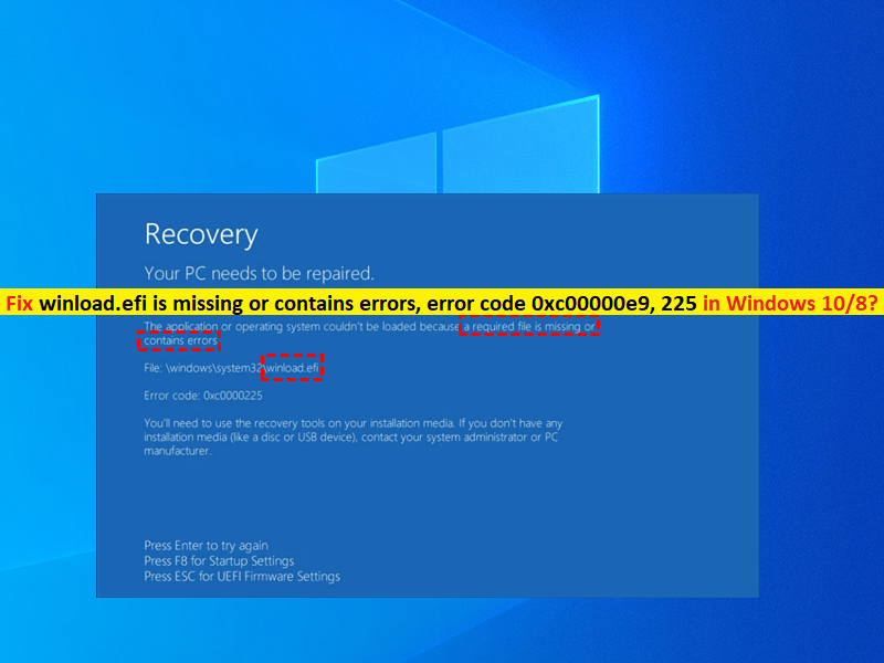 delete efi system partition windows 10 0x0c0000225 error