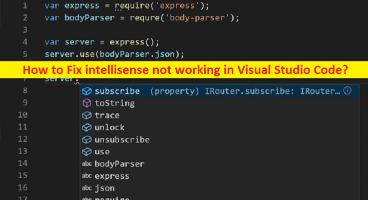 How To Fix Intellisense Not Working In Visual Studio Code Steps